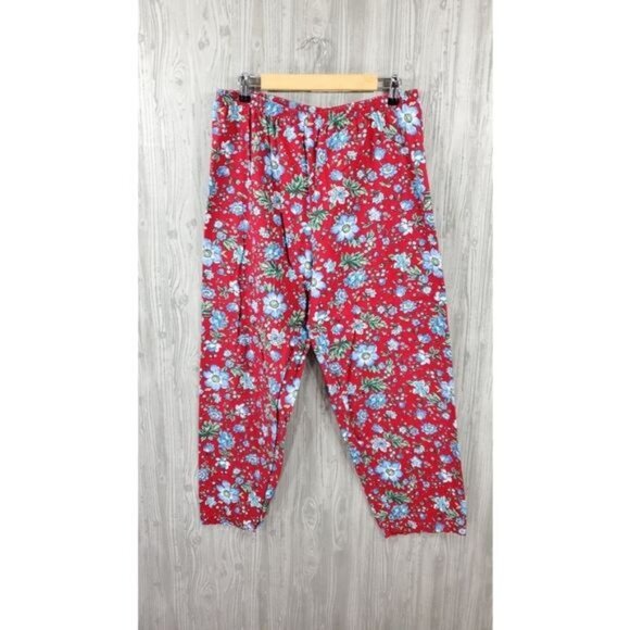 Vintage Cottagecore Pajama Set Red Floral Victoria Secret Cabincore - Picture 5 of 9